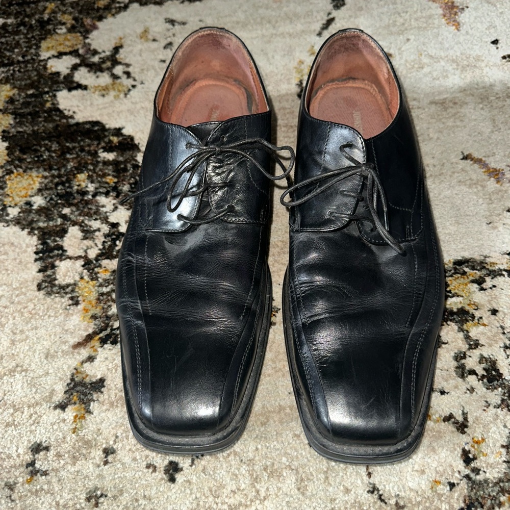 Black Leather Oxford Dress Shoes
